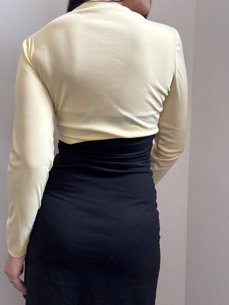 Vintage Butter Yellow Cropped Cardigan Size Medium