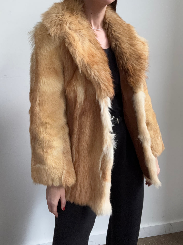 Vintage Fox Fur in Red Size Small
