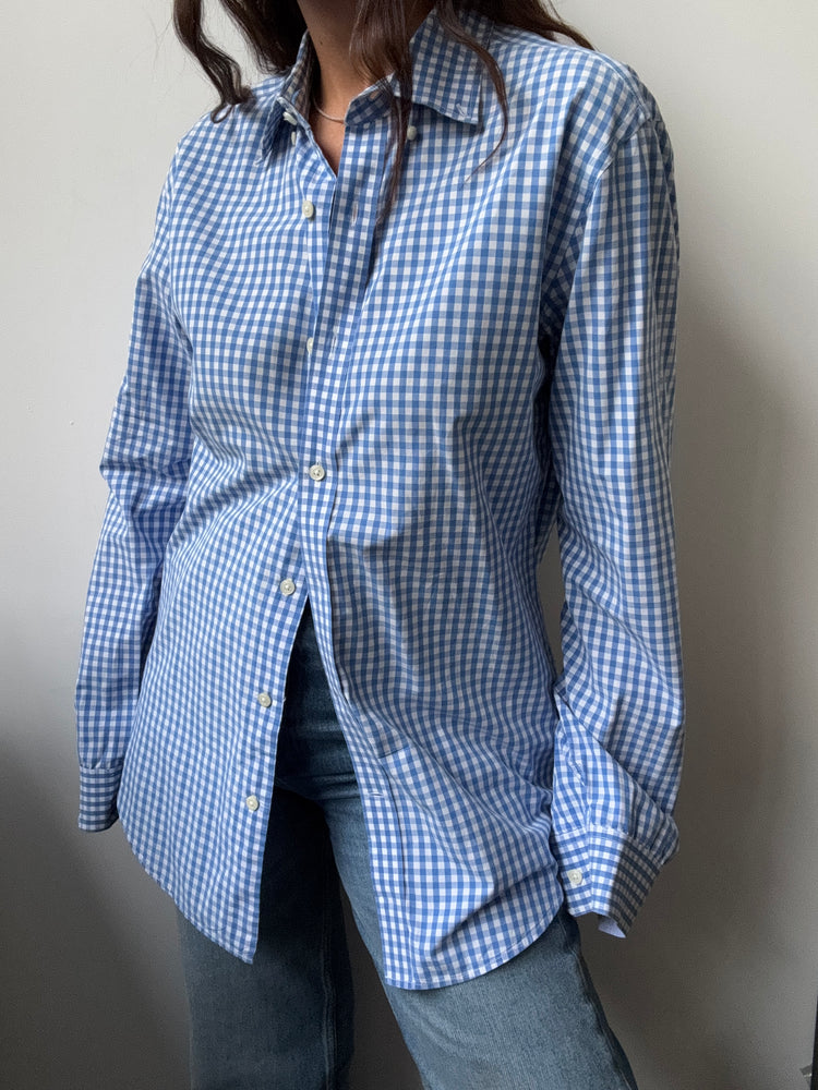 Vintage Blue + White Gingham Button-Down Size Medium