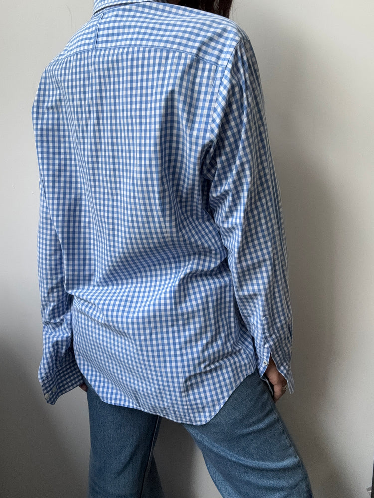 Vintage Blue + White Gingham Button-Down Size Medium
