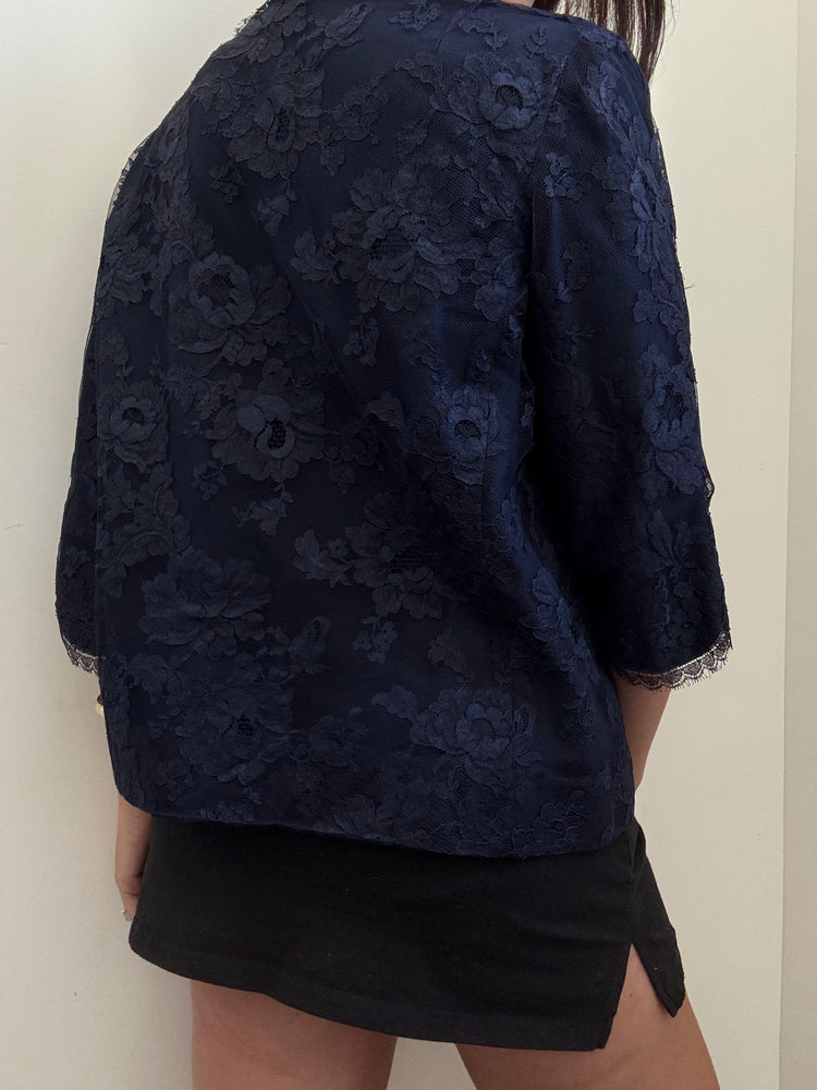 Vintage Bergdorf Goodman Lace 3/4 Jacket Size M
