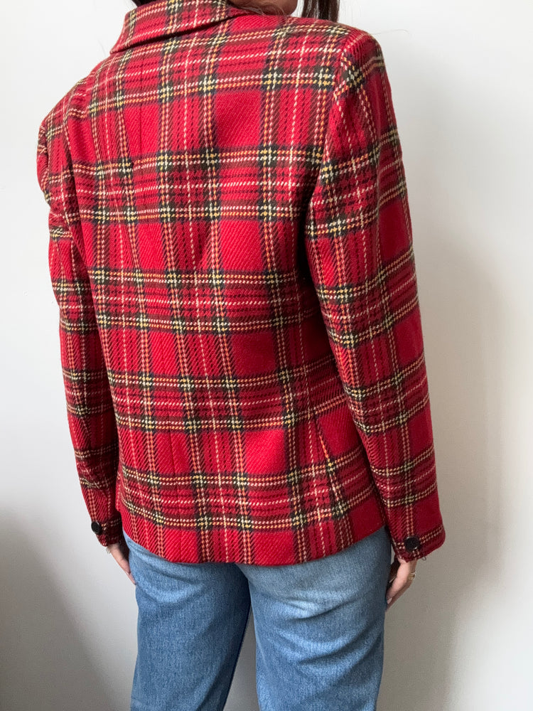 Vintage Wool Plaid Blazer Size Medium