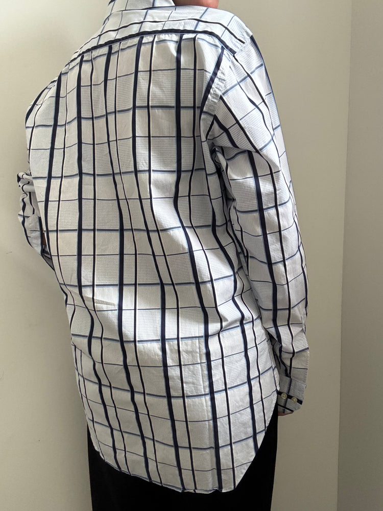 Vintage Etro Blue Checked Button-Up Size Medium
