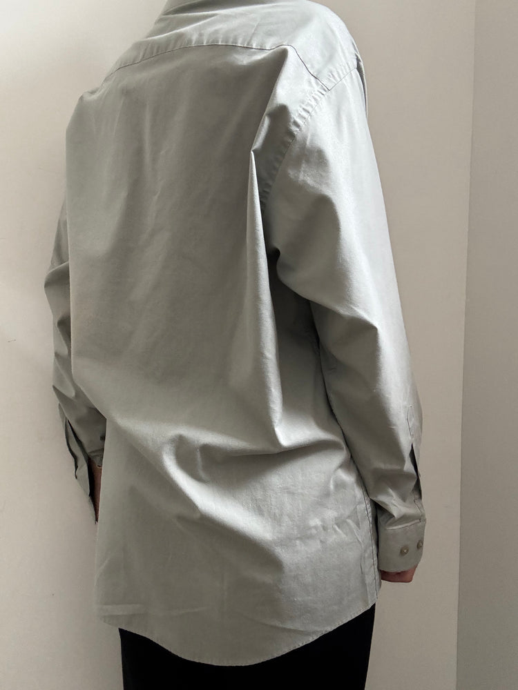 Vintage Pierre Cardin Ash Gray Cotton Blend Button-Up Size Large