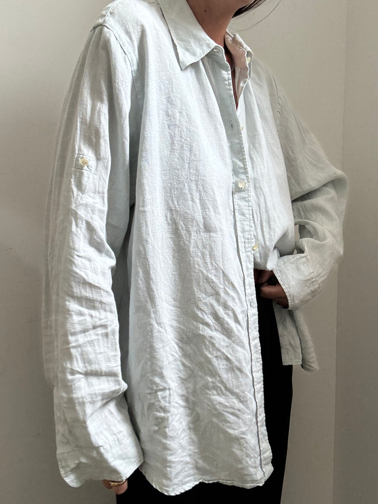 Vintage Ralph Lauren Linen Teal Button-Up Size XL