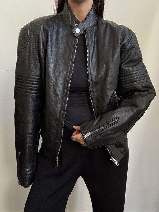 Vintage Italian Black Racing Jacket Size Small