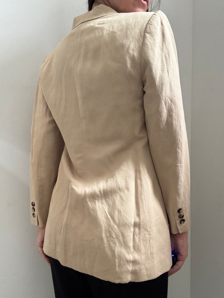 Vintage Beige Flax Blazer Size Small