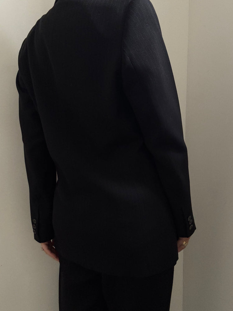 Vintage Bergdorf Goodman Pin Stripe Double-Breasted Blazer Size Large