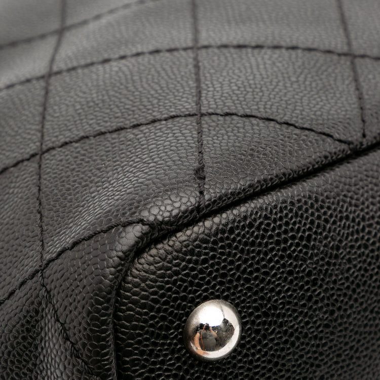 2014XL Chanel Quilted Caviar Shopping Tote