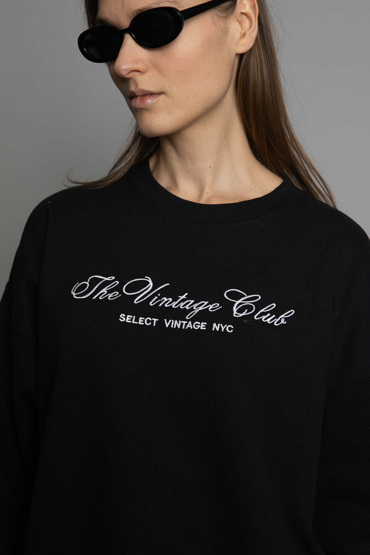 THE VINTAGE CLUB PULLOVER in BLACK