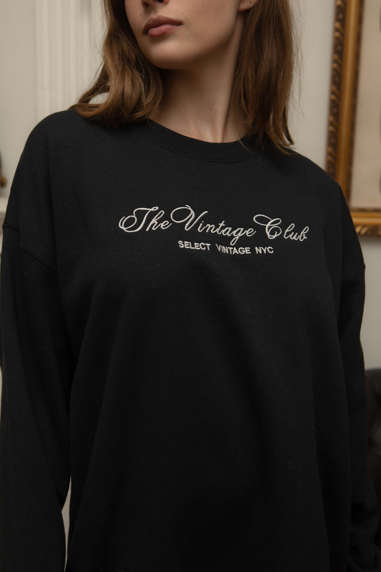THE VINTAGE CLUB PULLOVER in BLACK