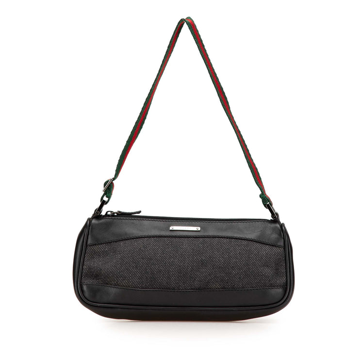 Vintage Gucci Denim Web Shoulder Bag