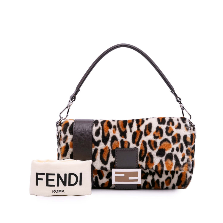 Vintage 2010 Leopard Print Calf Hair Baguette