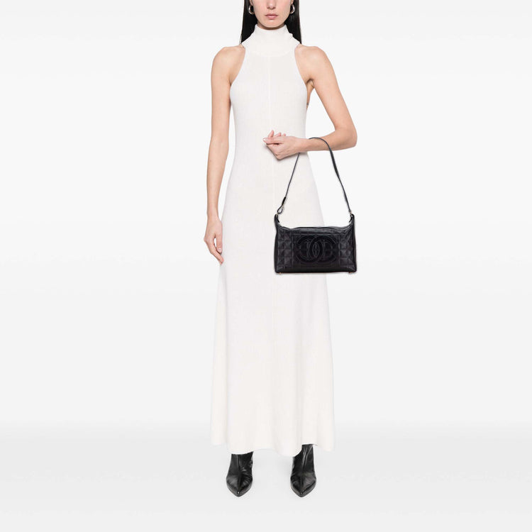 Vintage Chanel Medium Lambskin Chocolate Bar Shoulder Bag