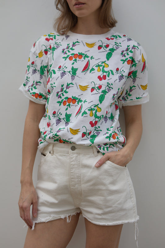 Vintage Fruit Printed T-Shirt Size 6