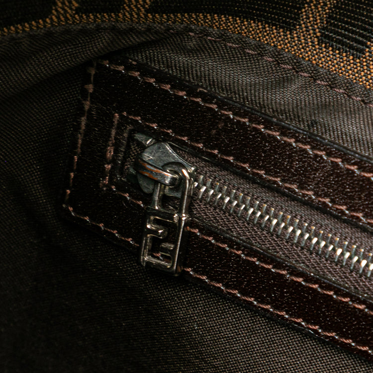 Vintage Fendi Zucca Canvas Shoulder Bag