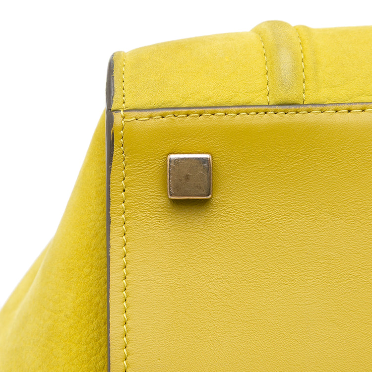 Vintage Yellow Celine Medium Leather Phantom Tote