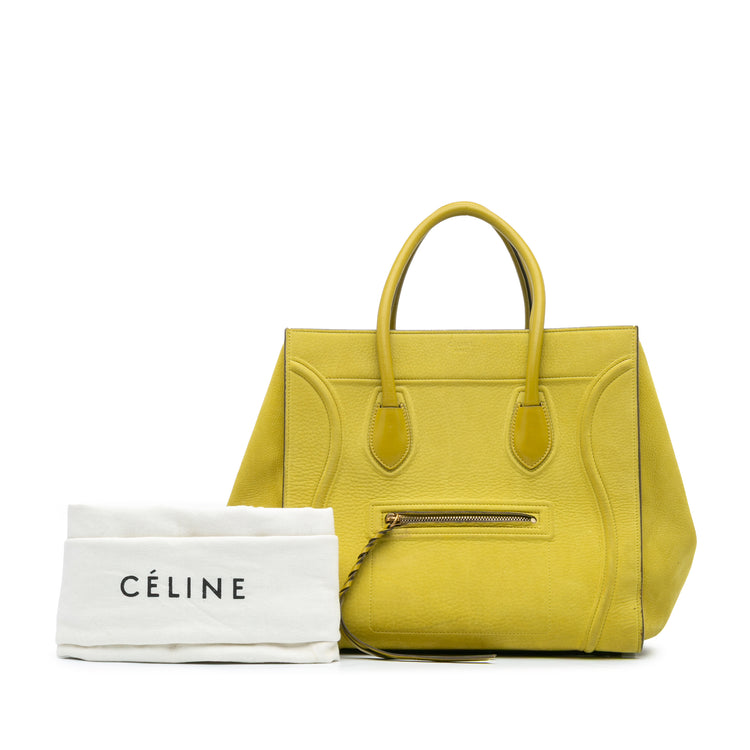 Vintage Yellow Celine Medium Leather Phantom Tote