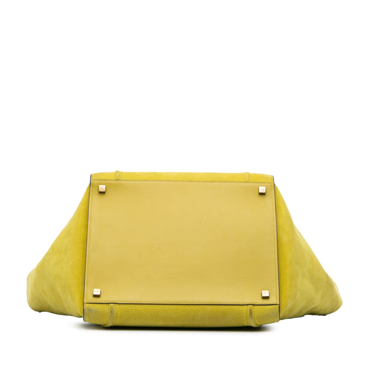 Vintage Yellow Celine Medium Leather Phantom Tote