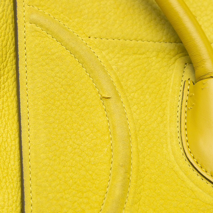 Vintage Yellow Celine Medium Leather Phantom Tote