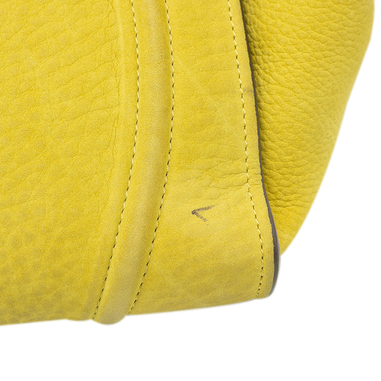 Vintage Yellow Celine Medium Leather Phantom Tote