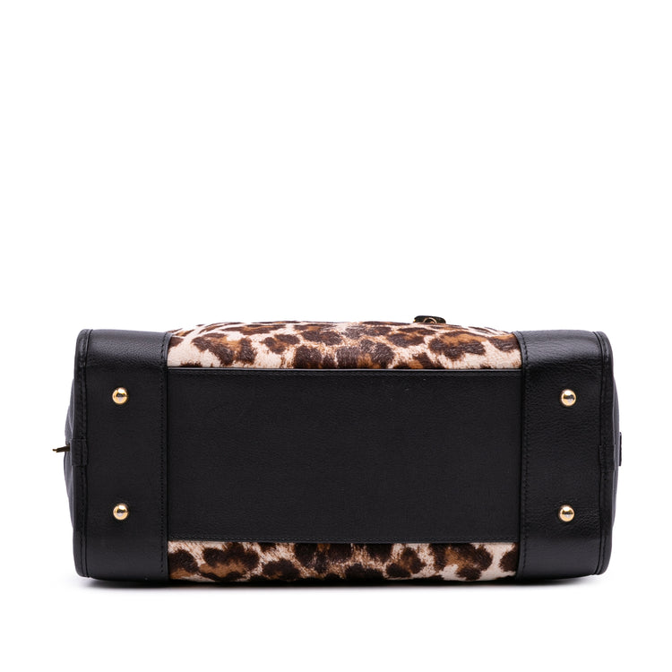 Vintage Loewe Pony Hair Leopard Print Bag