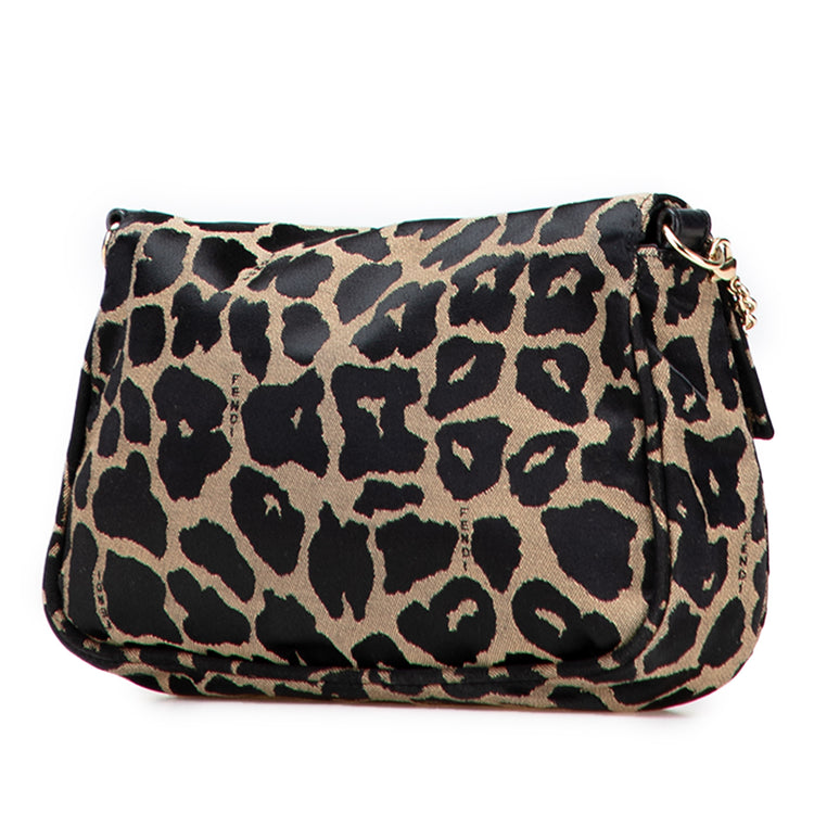 Leopard Print Canvas Fendista Pochette Crossbody