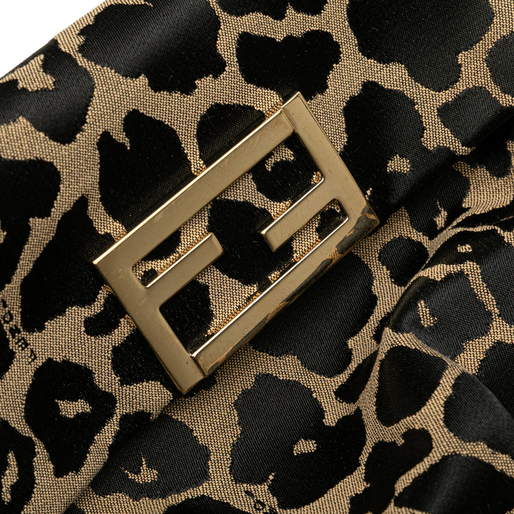 Leopard Print Canvas Fendista Pochette Crossbody