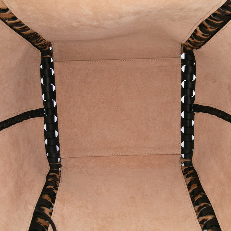 Vintage ALAIA Pony Hair and Leather Leopard Printed Tote