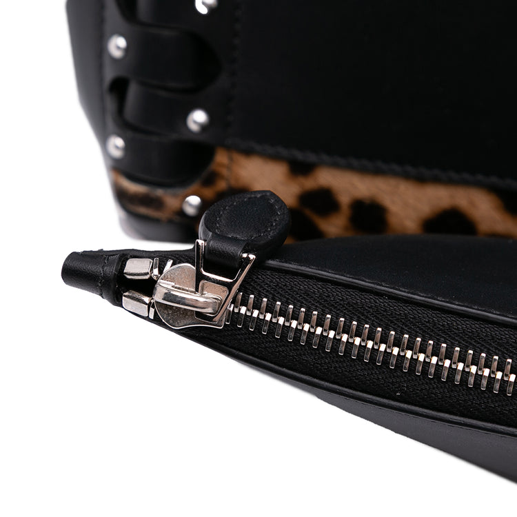 Vintage ALAIA Pony Hair and Leather Leopard Printed Tote