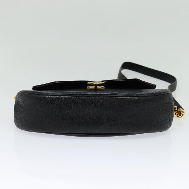 Vintage Christian Dior Black and Gold Leather Crossbody