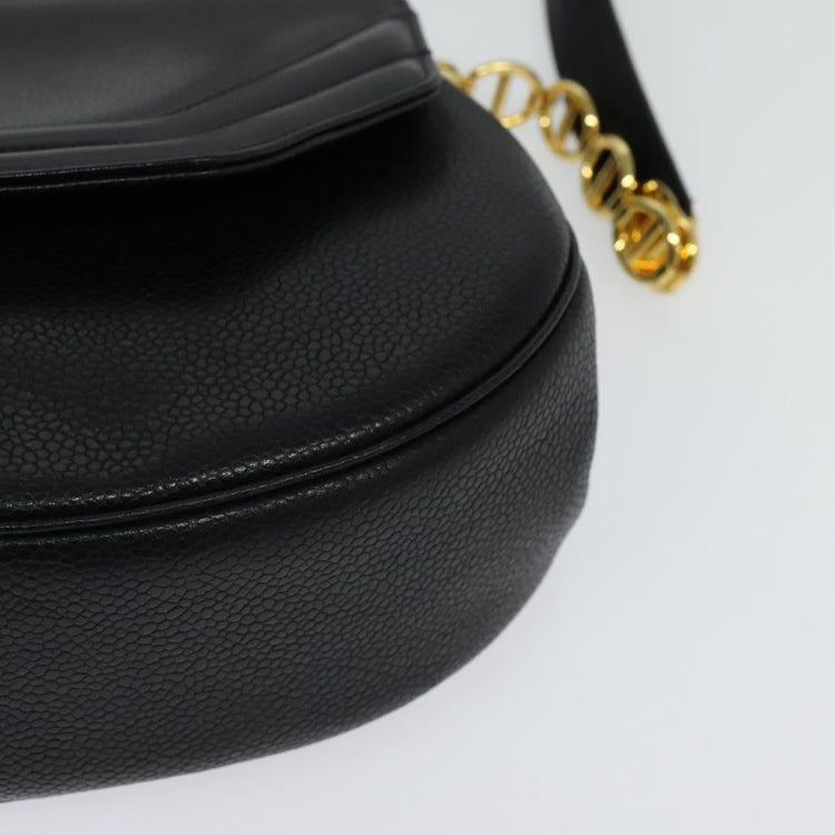 Vintage Christian Dior Black and Gold Leather Crossbody