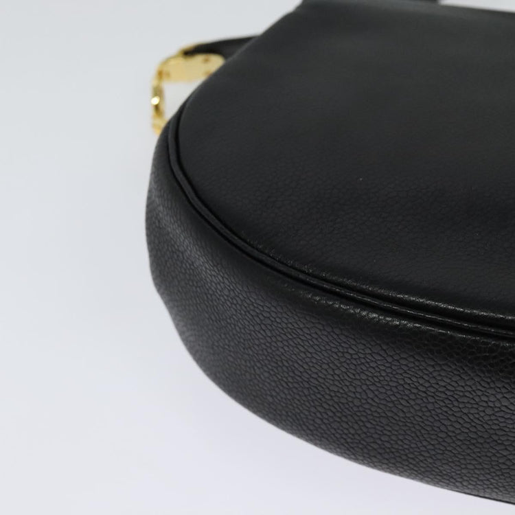 Vintage Christian Dior Black and Gold Leather Crossbody