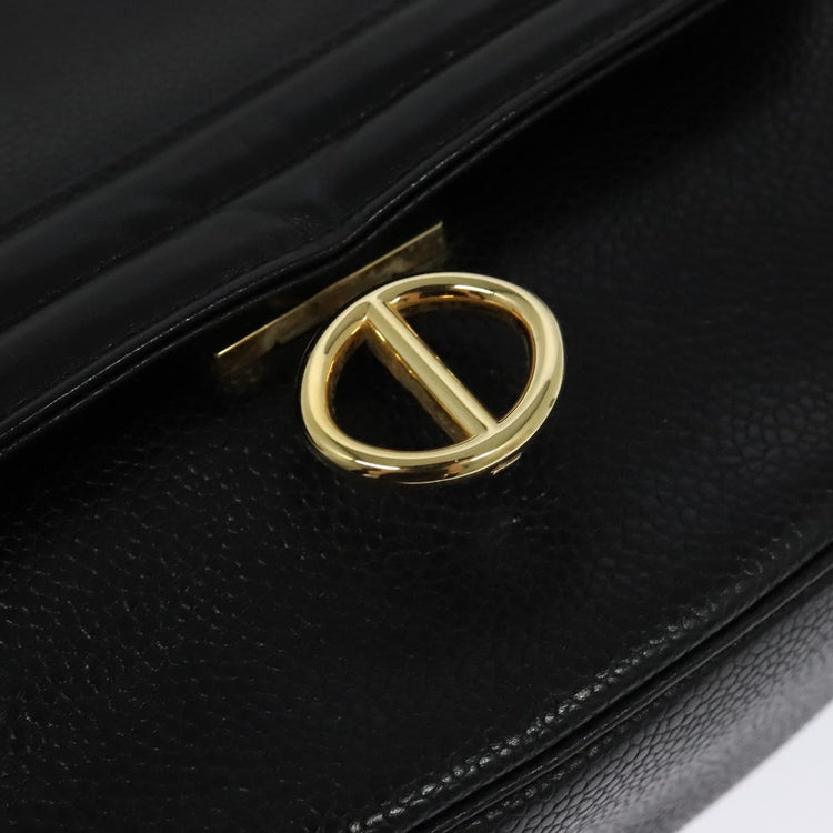 Vintage Christian Dior Black and Gold Leather Crossbody