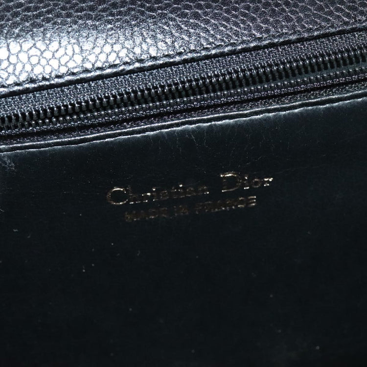 Vintage Christian Dior Black and Gold Leather Crossbody