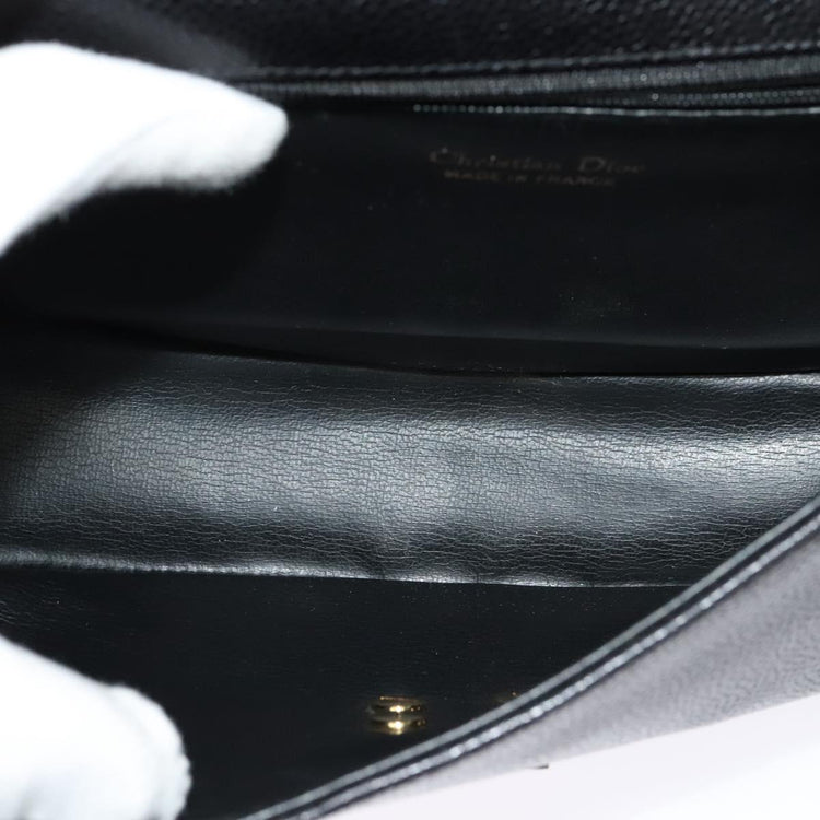Vintage Christian Dior Black and Gold Leather Crossbody