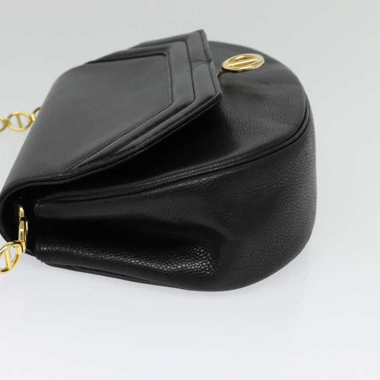 Vintage Christian Dior Black and Gold Leather Crossbody