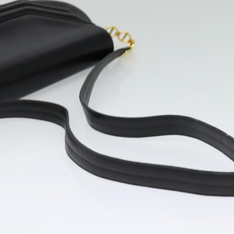 Vintage Christian Dior Black and Gold Leather Crossbody