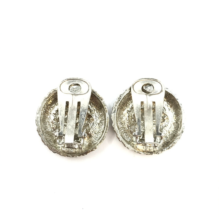 Vintage 2010 Silver and Black Chanel Earrings