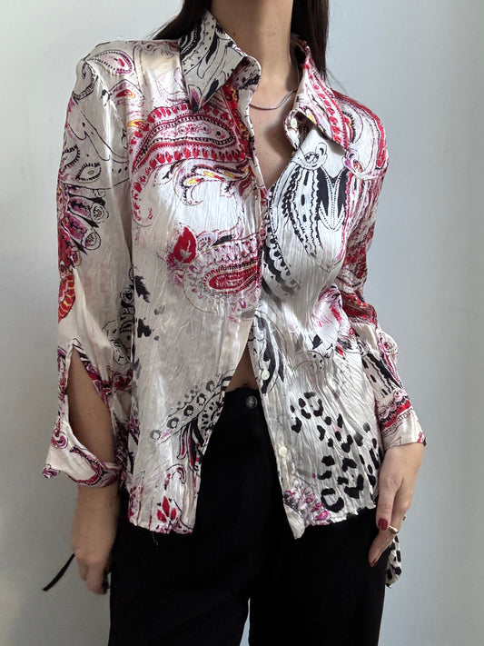 Vintage Just Cavalli Multicolor Printed Blouse Size Small