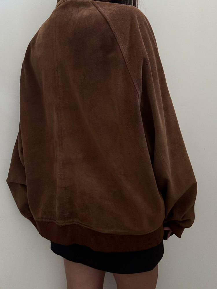 Vintage Ralph Lauren Suede Bomber Jacket Size Large