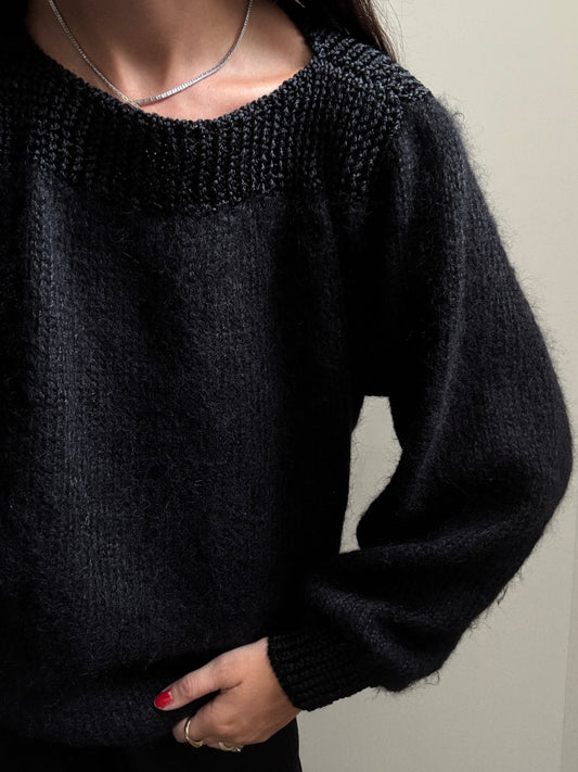 Vintage Brunello Cucinelli Black Mohair Knit Sweater Size Large