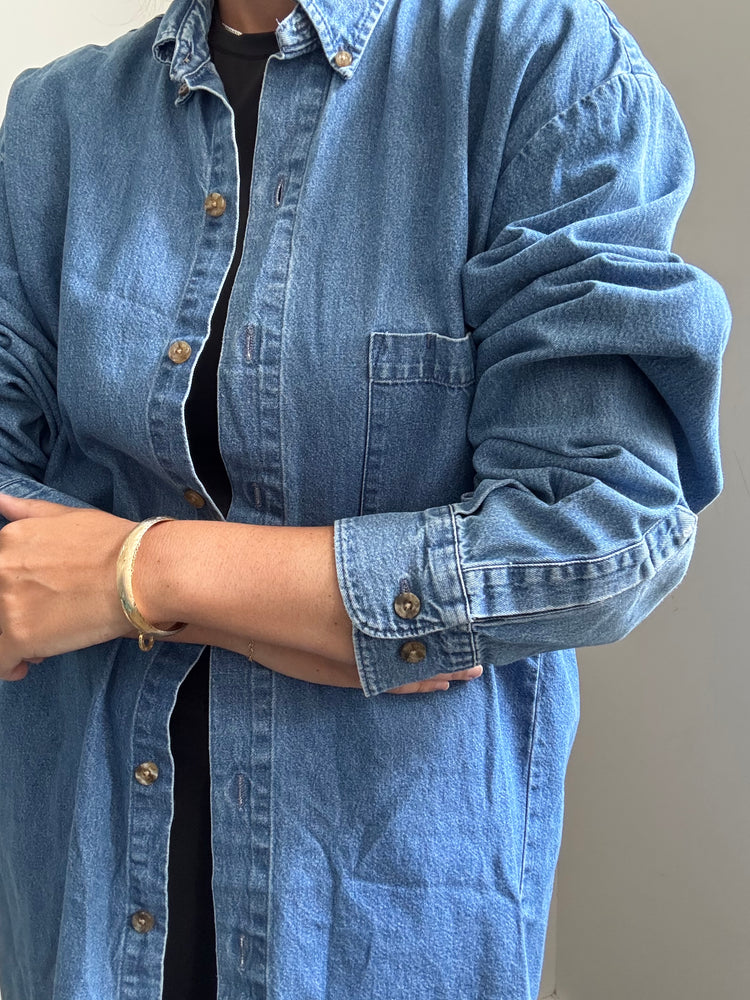 Vintage Dickies Denim Button-Down Size Large