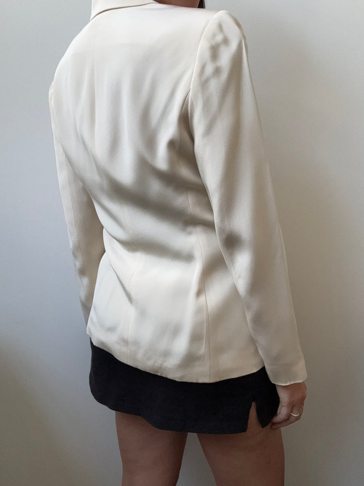 Vintage Silk Ivory Blazer Size Medium