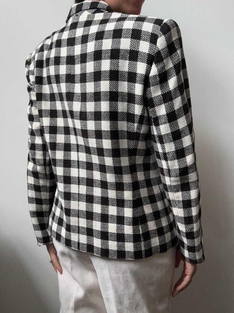 Vintage Black + White Checkered Blazer Size Medium