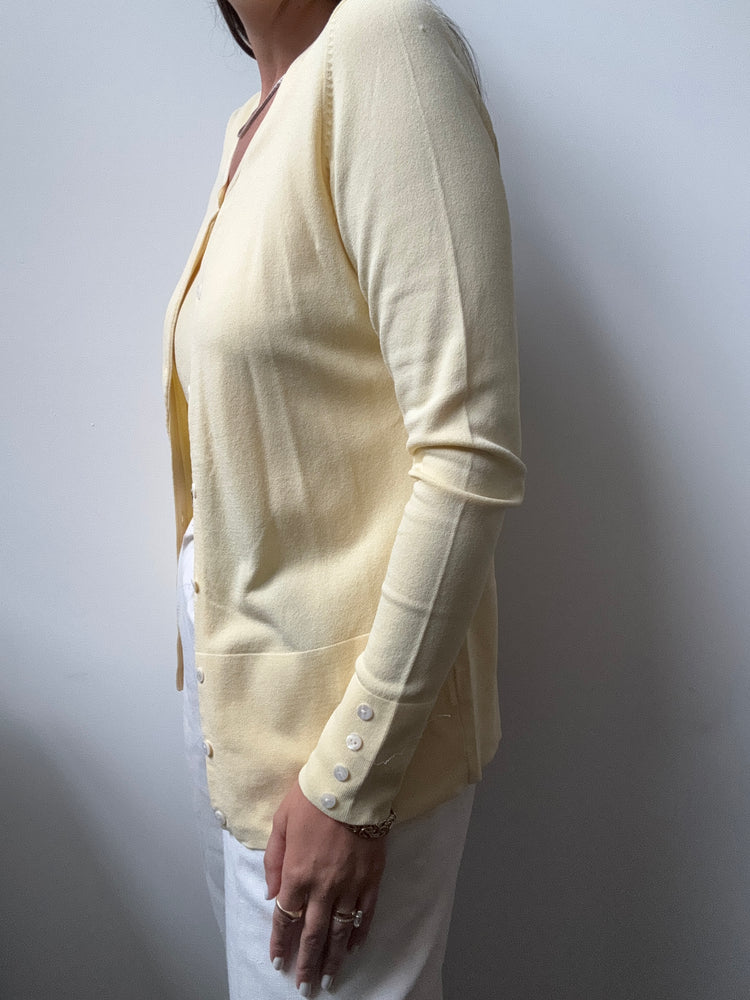 Vintage Butter Yellow Cardigan + Tank Set Size Medium