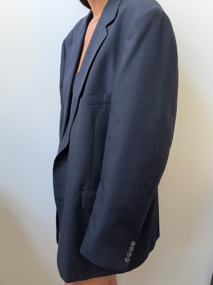 Vintage Solid Navy Classic Blazer Size Large