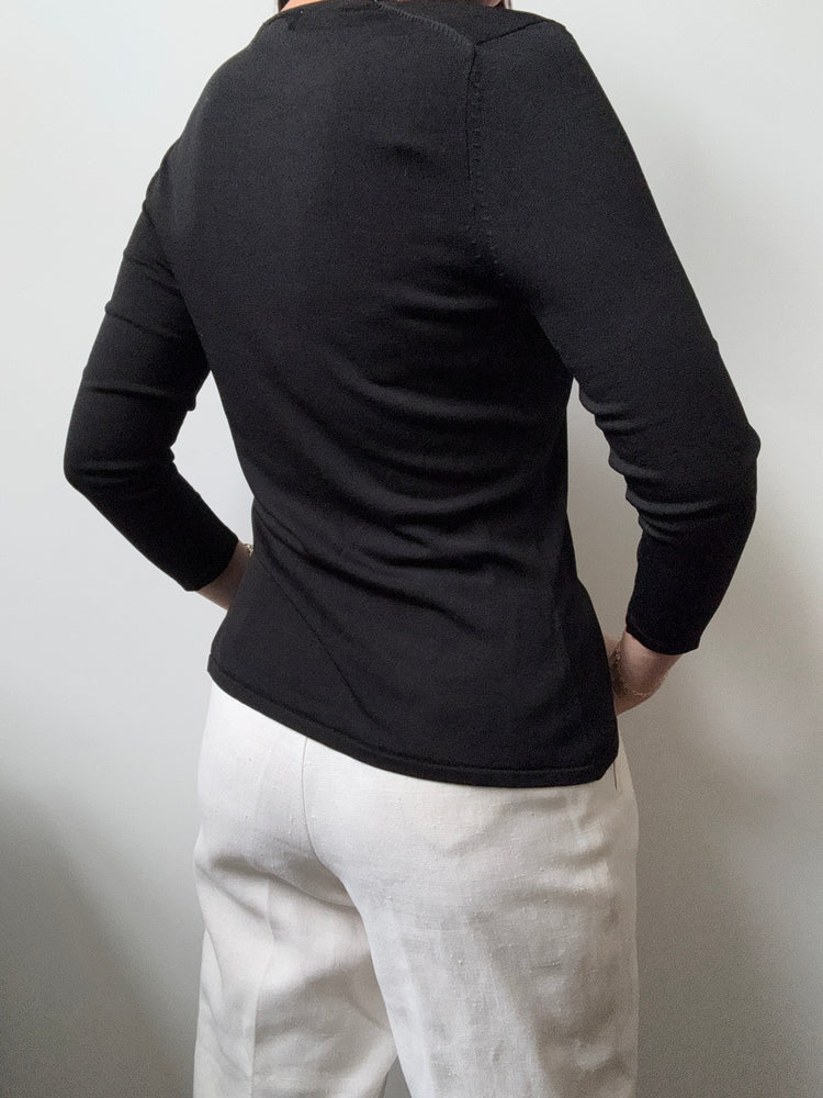 Vintage Black Button-Up Cardigan Size XS