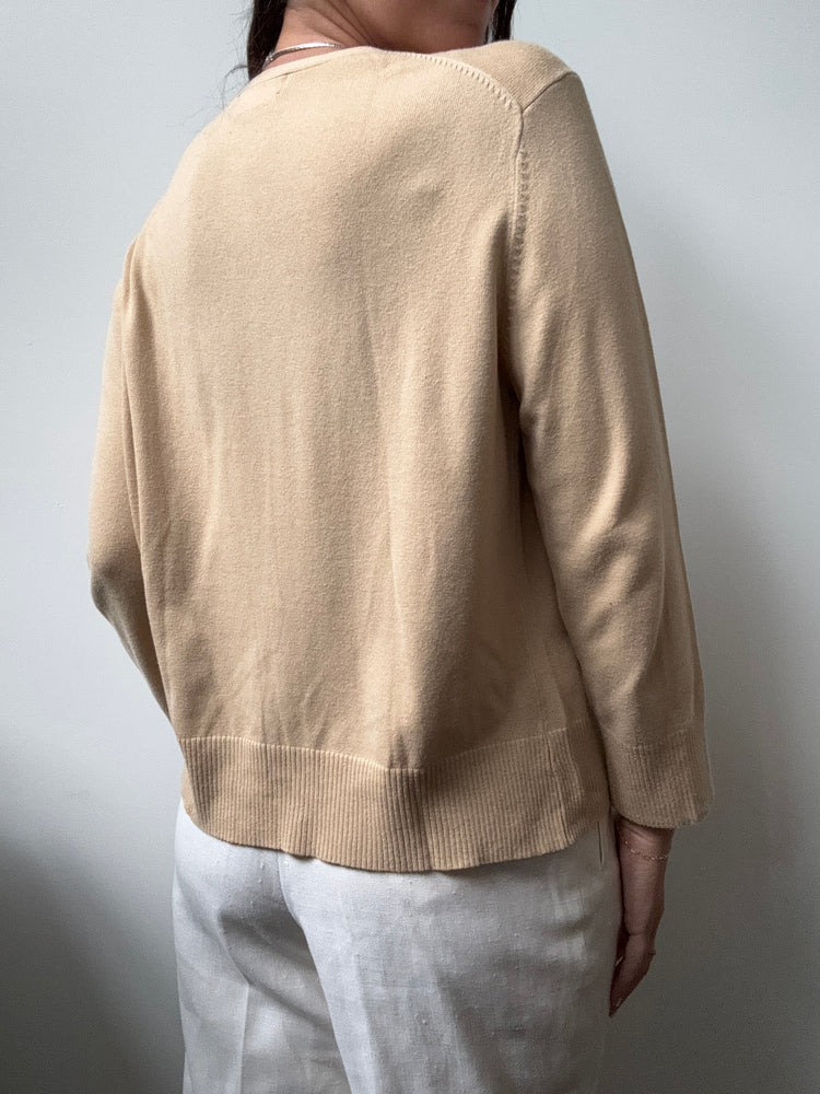 Vintage Tan Button-Up Cardigan Size Medium
