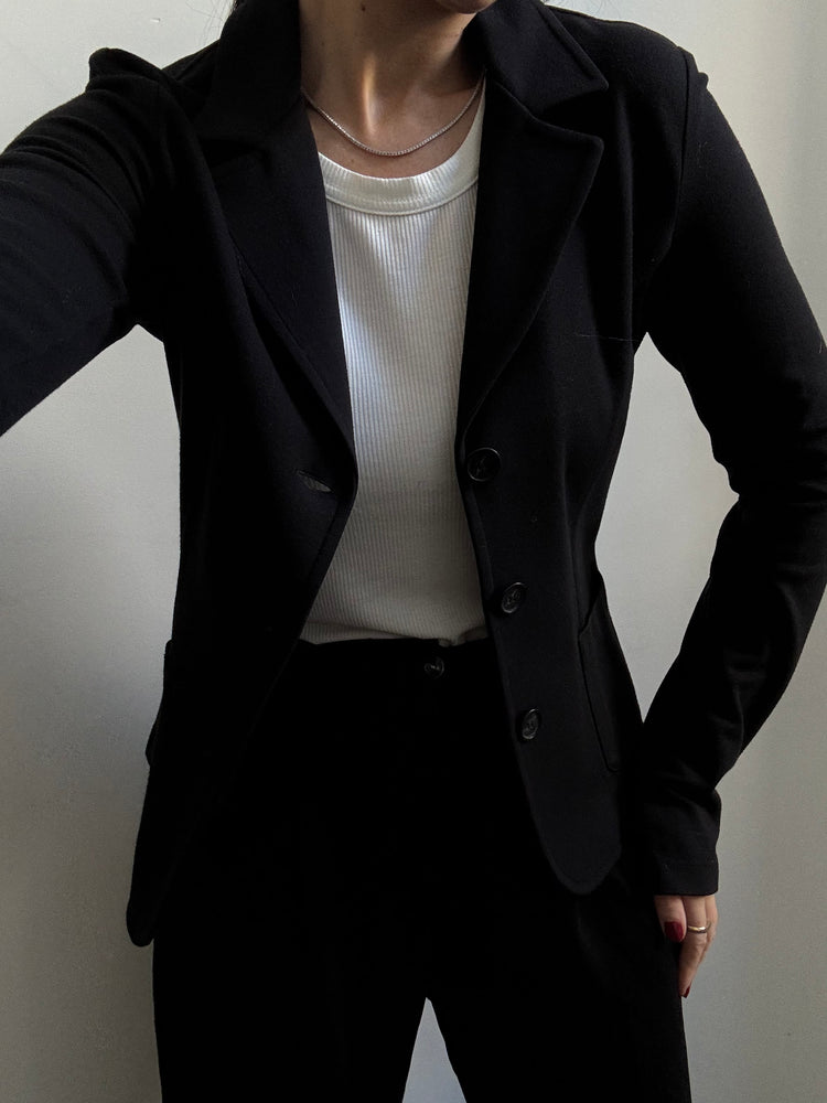 Vintage Weekend By Max Mara Black Fitted Blazer Size Medium